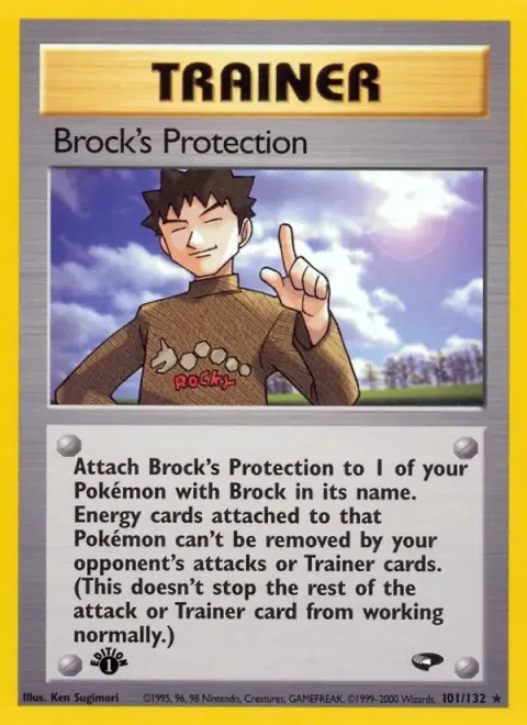 Carte Pokémon Brock’s Protection 101/132, extension Gym Challenge (sortie anglaise)