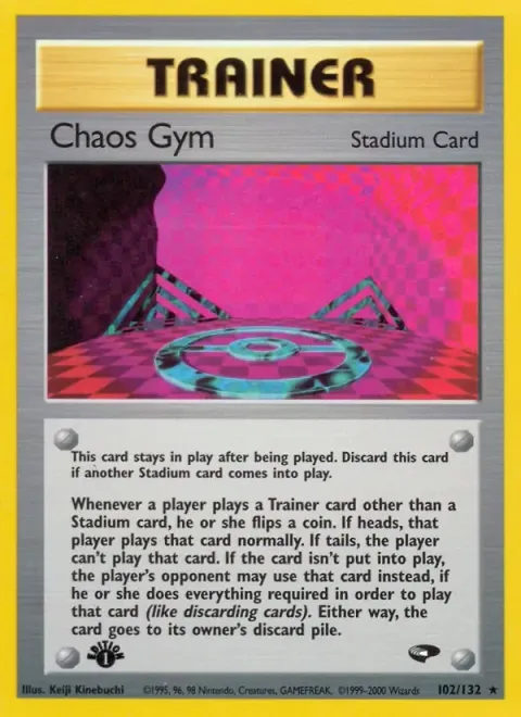 Carte Pokémon Chaos Gym 102/132, extension Gym Challenge (sortie anglaise)