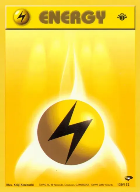 Carte Pokémon Énergie Électrique 130/132, extension Gym Challenge (sortie anglaise)