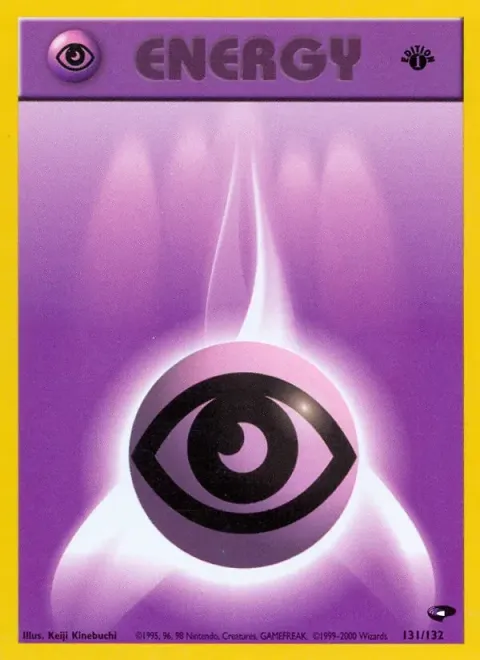 Carte Pokémon Énergie Psy 131/132, extension Gym Challenge (sortie anglaise)