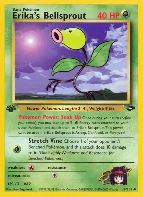 Carte Pokémon Erika’s Bellsprout 038/132, extension Gym Challenge (sortie anglaise)
