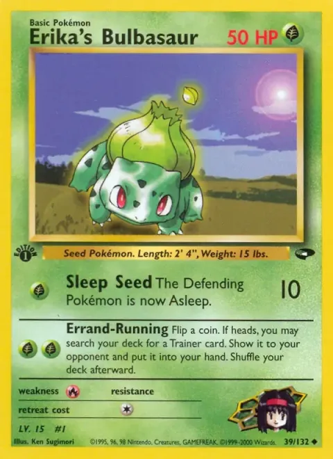 Carte Pokémon Erika’s Bulbasaur 039/132, extension Gym Challenge (sortie anglaise)