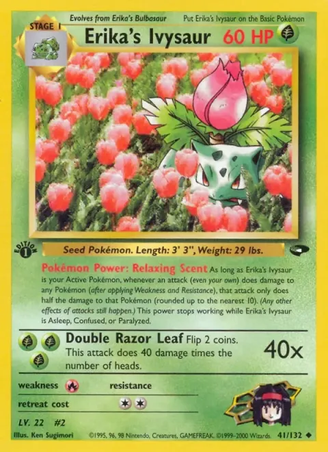 Carte Pokémon Erika’s Ivysaur 041/132, extension Gym Challenge (sortie anglaise)
