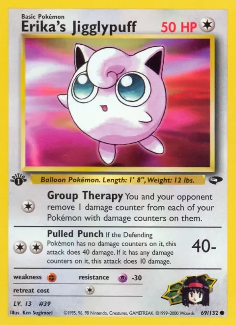 Carte Pokémon Erika’s Jigglypuff 069/132, extension Gym Challenge (sortie anglaise)