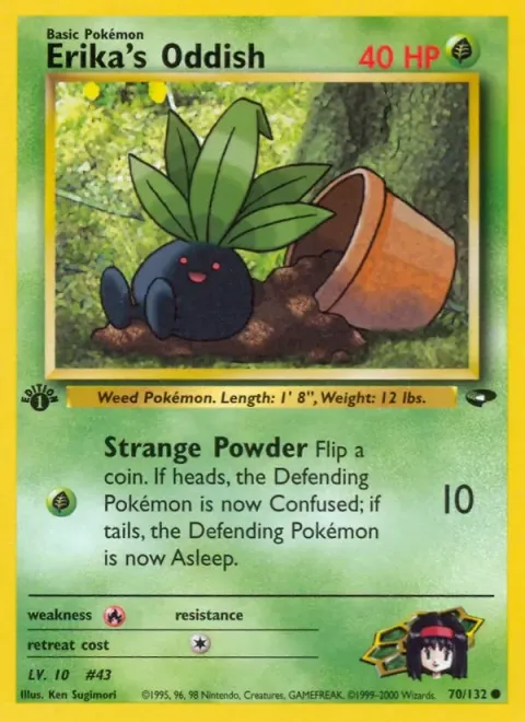 Carte Pokémon Erika’s Oddish 070/132, extension Gym Challenge (sortie anglaise)