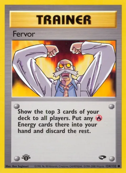 Carte Pokémon Fervor 124/132, extension Gym Challenge (sortie anglaise)