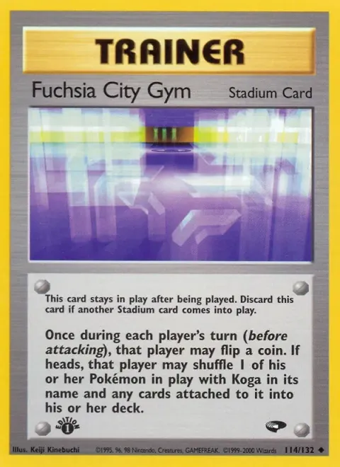Carte Pokémon Fuchsia City Gym 114/132, extension Gym Challenge (sortie anglaise)