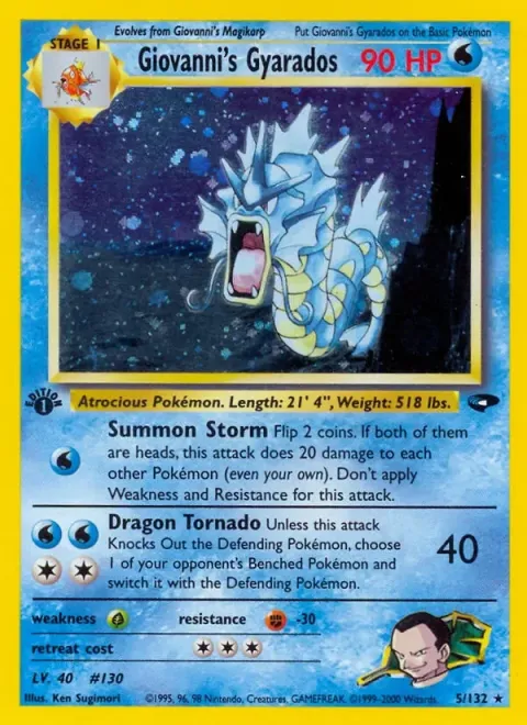 Carte Pokémon Giovanni’s Gyarados 005/132, extension Gym Challenge (sortie anglaise)