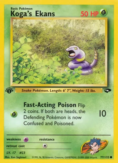 Carte Pokémon Koga’s Ekans 077/132, extension Gym Challenge (sortie anglaise)