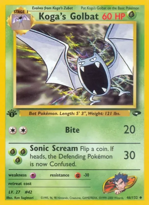 Carte Pokémon Koga’s Golbat 046/132, extension Gym Challenge (sortie anglaise)