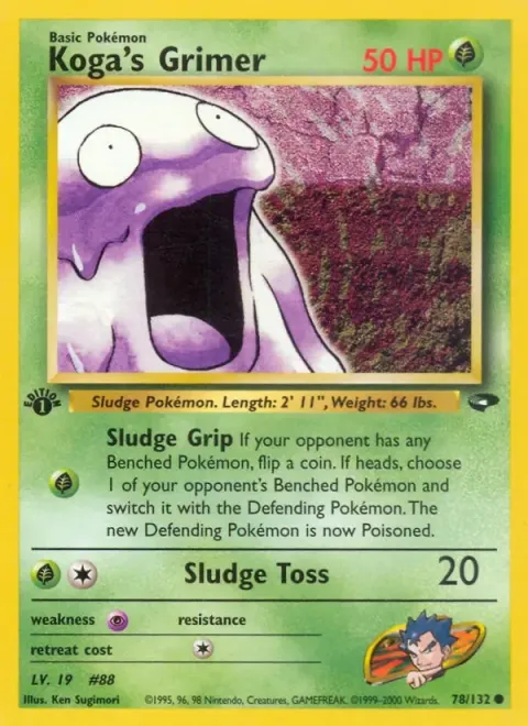 Carte Pokémon Koga’s Grimer 078/132, extension Gym Challenge (sortie anglaise)