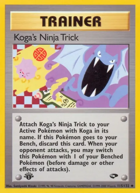 Carte Pokémon Koga’s Ninja Trick 115/132, extension Gym Challenge (sortie anglaise)