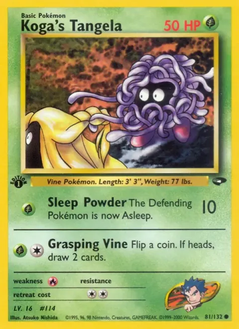 Carte Pokémon Koga’s Tangela 081/132, extension Gym Challenge (sortie anglaise)