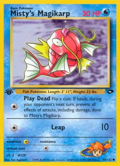 Carte Pokémon Magicarpe d’Ondine 088/132, extension Gym Challenge (sortie anglaise)