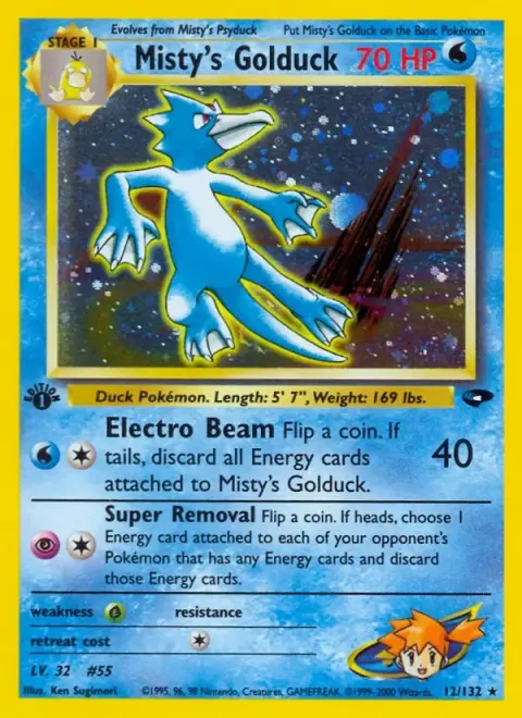 Carte Pokémon Misty’s Golduck 012/132, extension Gym Challenge (sortie anglaise)