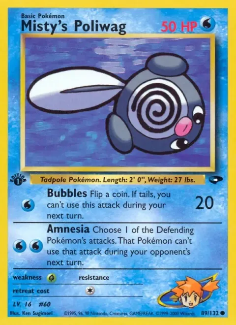 Carte Pokémon Misty’s Poliwag 089/132, extension Gym Challenge (sortie anglaise)