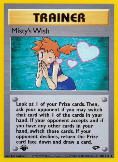 Carte Pokémon Misty’s Wish 108/132, extension Gym Challenge (sortie anglaise)