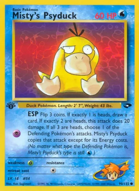 Carte Pokémon Psykokwak d’Ondine 090/132, extension Gym Challenge (sortie anglaise)