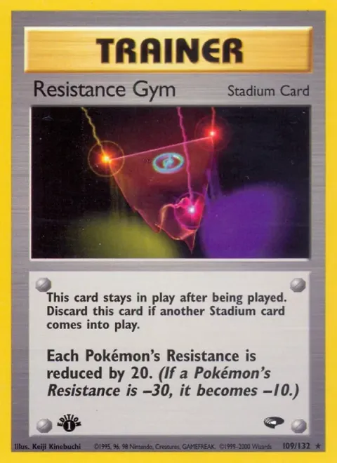 Carte Pokémon Resistance Gym 109/132, extension Gym Challenge (sortie anglaise)