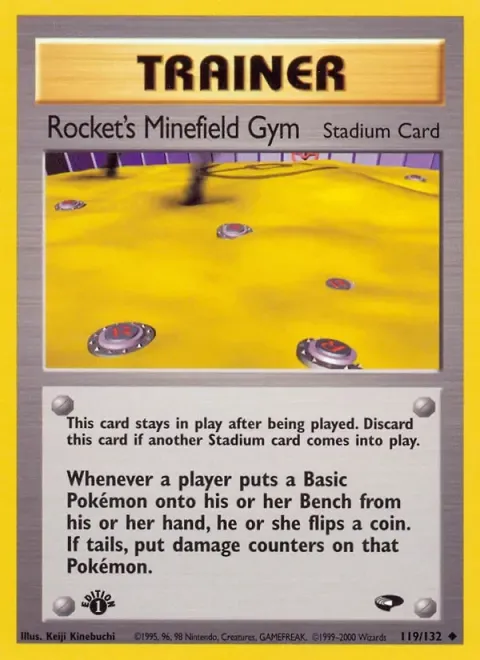 Carte Pokémon Rocket’s Minefield Gym 119/132, extension Gym Challenge (sortie anglaise)