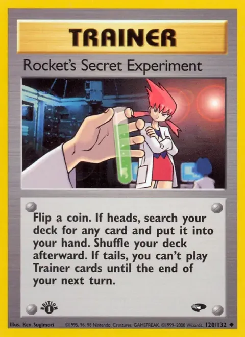 Carte Pokémon Rocket’s Secret Experiment 120/132, extension Gym Challenge (sortie anglaise)