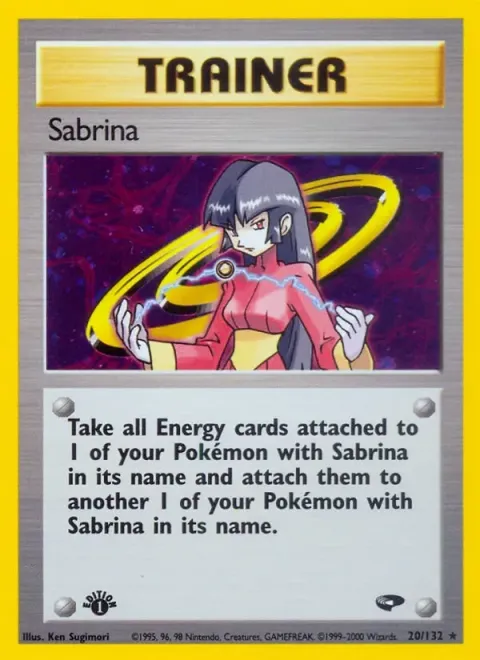 Carte Pokémon Sabrina 020/132, extension Gym Challenge (sortie anglaise)