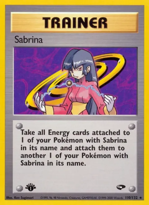 Carte Pokémon Sabrina 110/132, extension Gym Challenge (sortie anglaise)