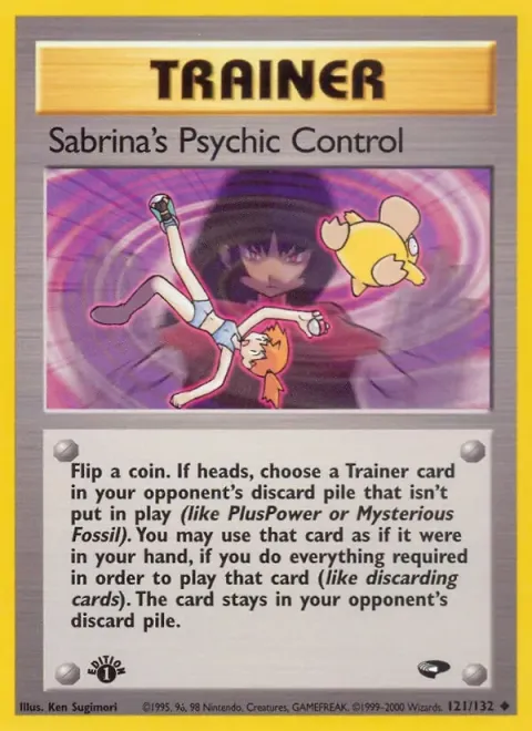 Carte Pokémon Sabrina’s Psychic Control 121/132, extension Gym Challenge (sortie anglaise)