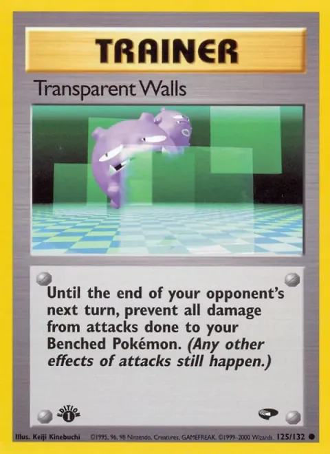 Carte Pokémon Transparent Walls 125/132, extension Gym Challenge (sortie anglaise)