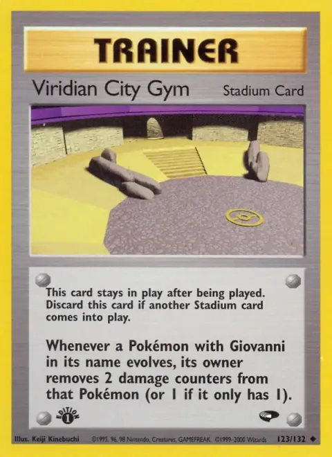 Carte Pokémon Viridian City Gym 123/132, extension Gym Challenge (sortie anglaise)