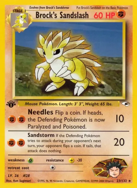 Carte Pokémon Brock’s Sandslash 023/132, extension Gym Heroes (sortie anglaise)