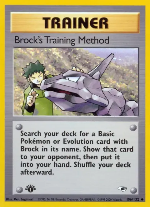 Carte Pokémon Brock’s Training Method 106/132, extension Gym Heroes (sortie anglaise)
