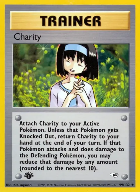 Carte Pokémon Charity 099/132, extension Gym Heroes (sortie anglaise)