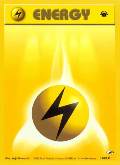 Carte Pokémon Énergie Électrique 130/132, extension Gym Heroes (sortie anglaise)