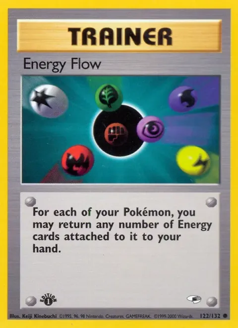 Carte Pokémon Energy Flow 122/132, extension Gym Heroes (sortie anglaise)
