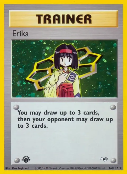 Carte Pokémon Erika 016/132, extension Gym Heroes (sortie anglaise)