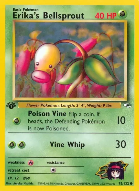 Carte Pokémon Erika’s Bellsprout 075/132, extension Gym Heroes (sortie anglaise)