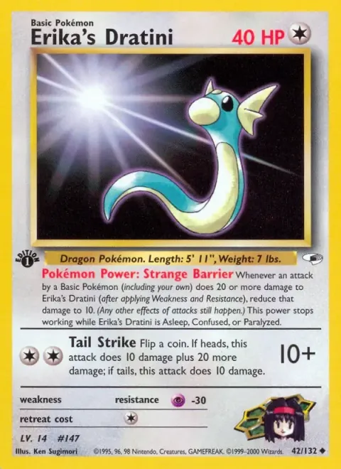 Carte Pokémon Erika’s Dratini 042/132, extension Gym Heroes (sortie anglaise)