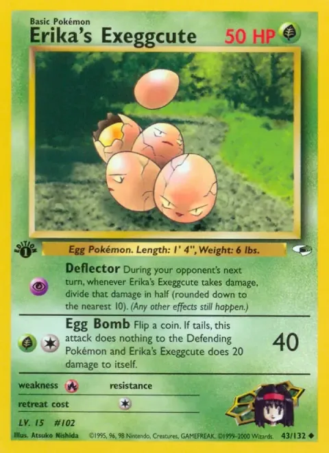 Carte Pokémon Erika’s Exeggcute 043/132, extension Gym Heroes (sortie anglaise)
