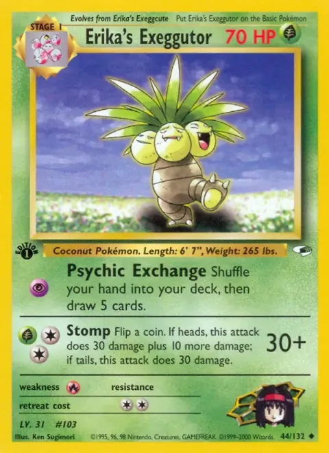 Carte Pokémon Erika’s Exeggutor 044/132, extension Gym Heroes (sortie anglaise)