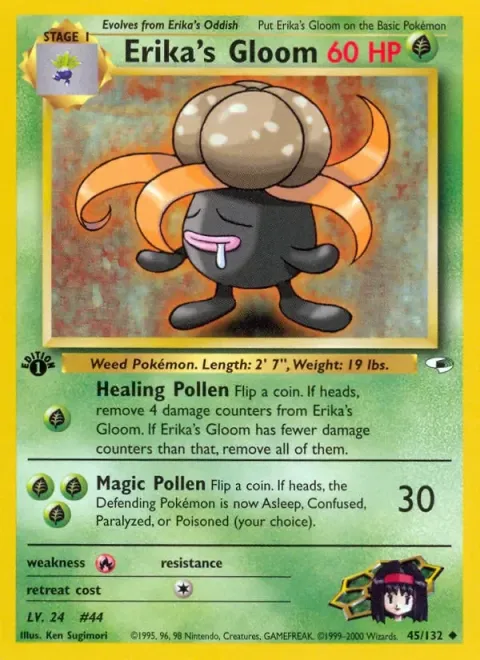 Carte Pokémon Erika’s Gloom 045/132, extension Gym Heroes (sortie anglaise)