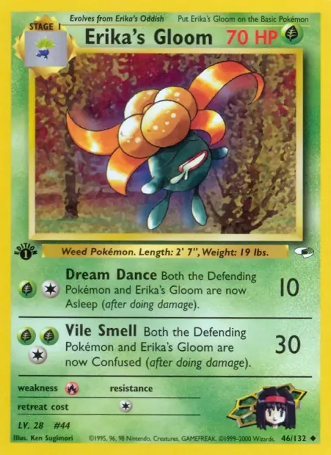 Carte Pokémon Erika’s Gloom 046/132, extension Gym Heroes (sortie anglaise)