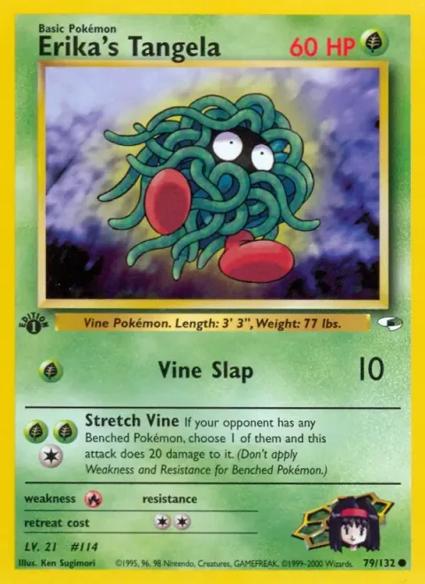 Carte Pokémon Erika’s Tangela 079/132, extension Gym Heroes (sortie anglaise)