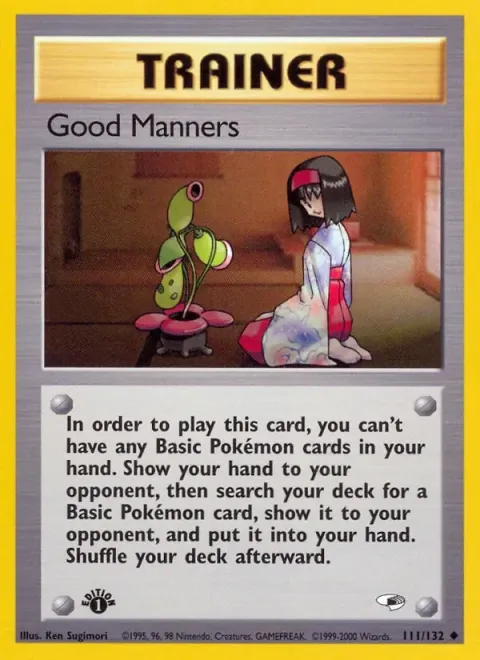 Carte Pokémon Good Manners 111/132, extension Gym Heroes (sortie anglaise)
