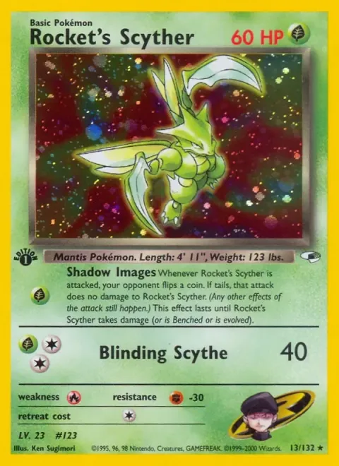 Carte Pokémon Insécateur de Rocket 013/132, extension Gym Heroes (sortie anglaise)