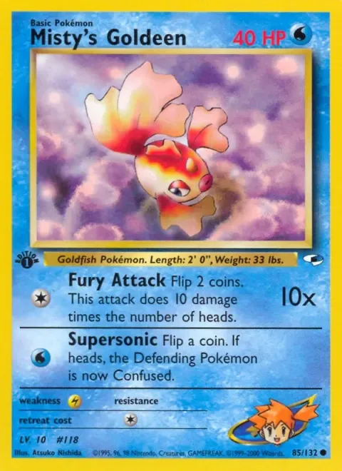 Carte Pokémon Misty’s Goldeen 085/132, extension Gym Heroes (sortie anglaise)