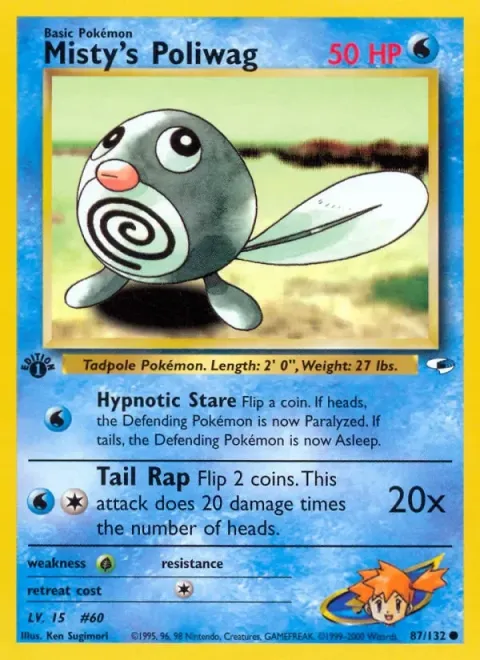 Carte Pokémon Misty’s Poliwag 087/132, extension Gym Heroes (sortie anglaise)