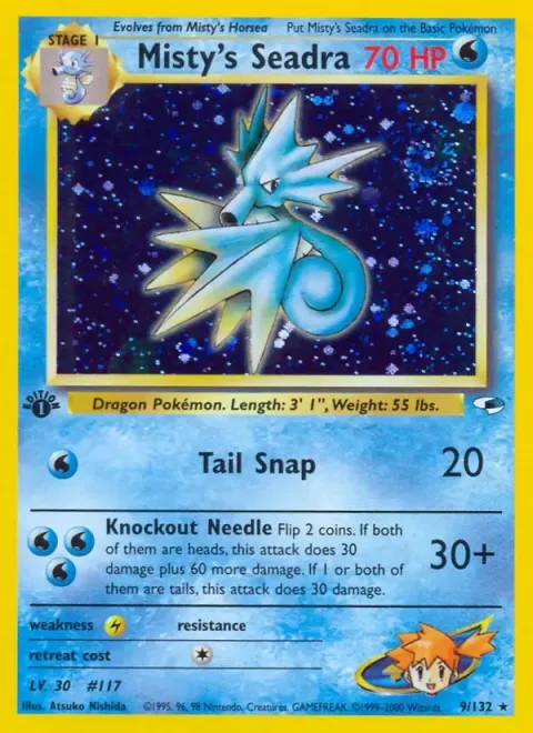 Carte Pokémon Misty’s Seadra 009/132, extension Gym Heroes (sortie anglaise)