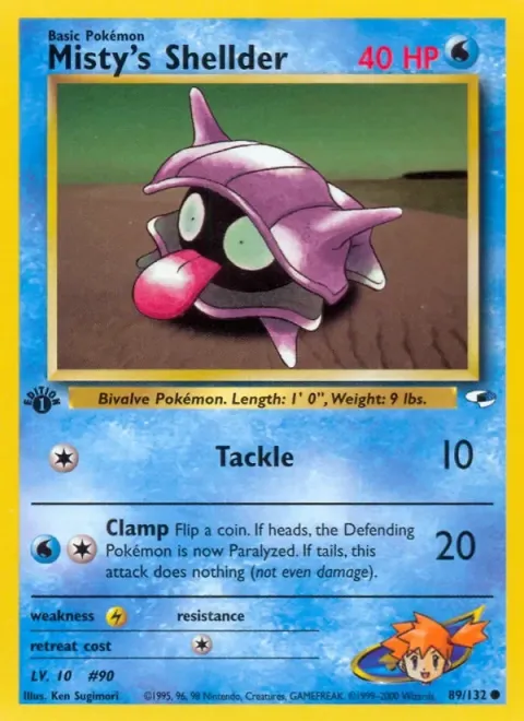 Carte Pokémon Misty’s Shellder 089/132, extension Gym Heroes (sortie anglaise)