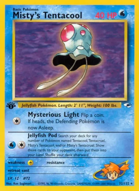 Carte Pokémon Misty’s Tentacool 032/132, extension Gym Heroes (sortie anglaise)